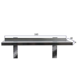 HCB Wandschap - 160 x 40 cm - RVS