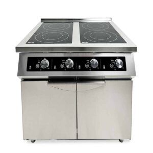 HCB Inductie fornuis - 4 pitten - 80 cm - 17 kW - 400V - RVS