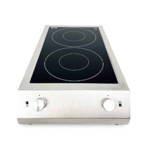 HCB Inductie kookplaat - 2 pitten - 7 kW - 400V - RVS