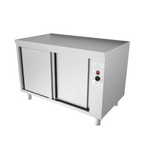 HCB Warmhoudkast - schuifdeur - 140 cm - RVS