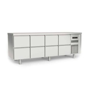 Coreco Koelwerkbank - 8 lades - 224,5 cm - RVS