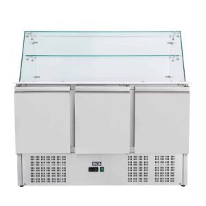 HCB Basic-line Saladette koelwerkbank - 3 deuren - 137 cm - 230V - RVS