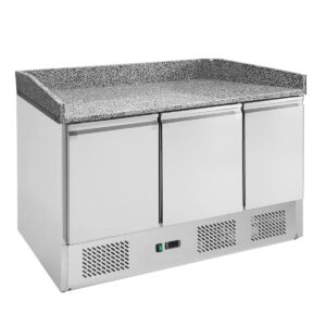 HCB Pizzawerkbank - klapdeuren - 140 cm - 580 liter - 230V - RVS