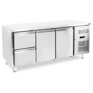 HCB Basic-line Koelwerkbank - 2 lades - 2 deuren - 179 cm - 230V - RVS