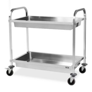 HCB Serveerwagen - 2 bakken - 95 cm - RVS