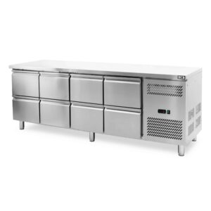 HCB Basic-line Koelwerkbank - 8 lades - 135 cm - 230V - RVS