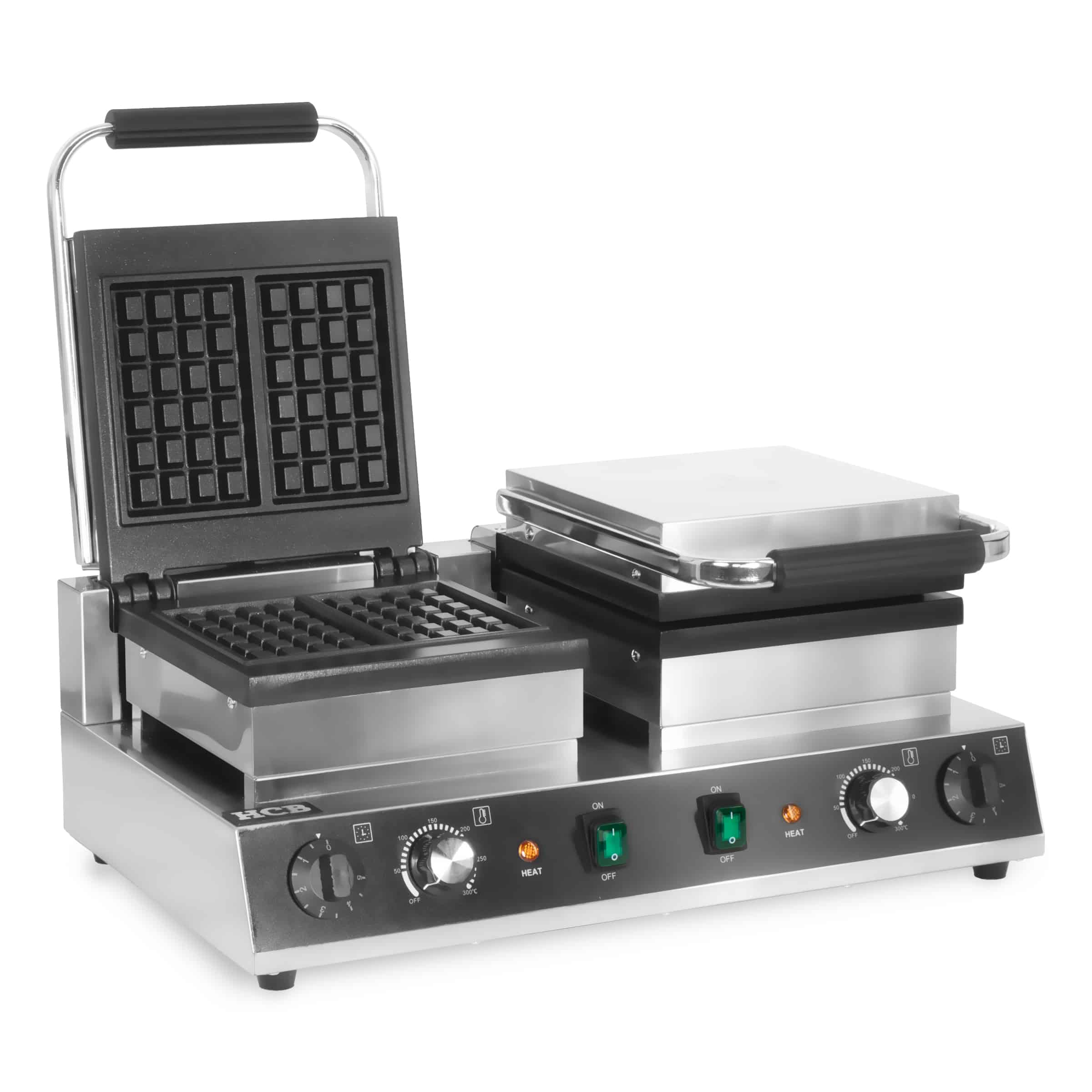 HCB Wafelijzer - Luikse wafels - 4st - 230V - RVS - Afbeelding 3