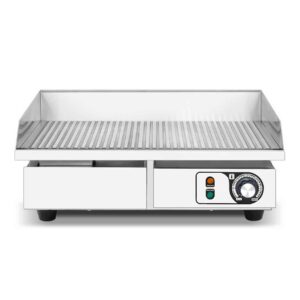 HCB Bakplaat - geribbeld - 55 cm - 230V - RVS