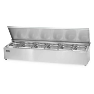 HCB Bakhouder - 6 x 1/6 GN - deksel - RVS