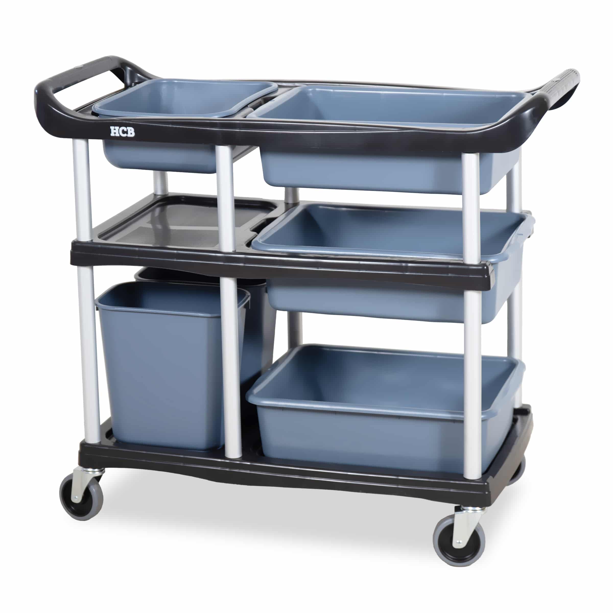 HCB Afruimwagen - 3 lagen - bakken - 104 cm - kunststof