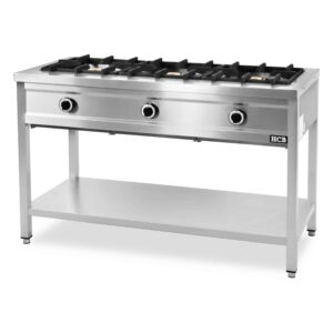 HCB Pannenkoekenfornuis - 3 branders - 3 x 8 kW - aardgas - 129 cm - RVS