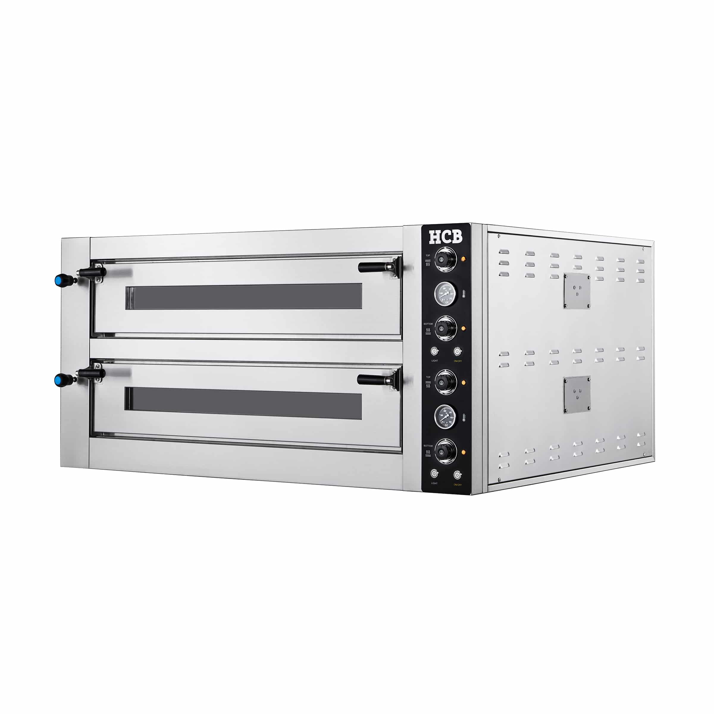 HCB Pizzaoven - 2 x 6 pizza's - 34 cm doorsnede - 400V - RVS