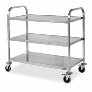 HCB Serveerwagen - 3 lagen - 95 cm - RVS