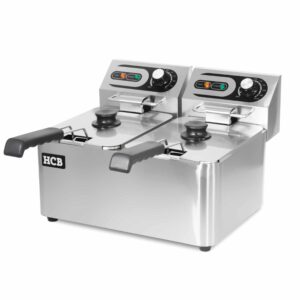 HCB Dubbele friteuse - 2 x 4,5 liter - 2 x 230V - RVS