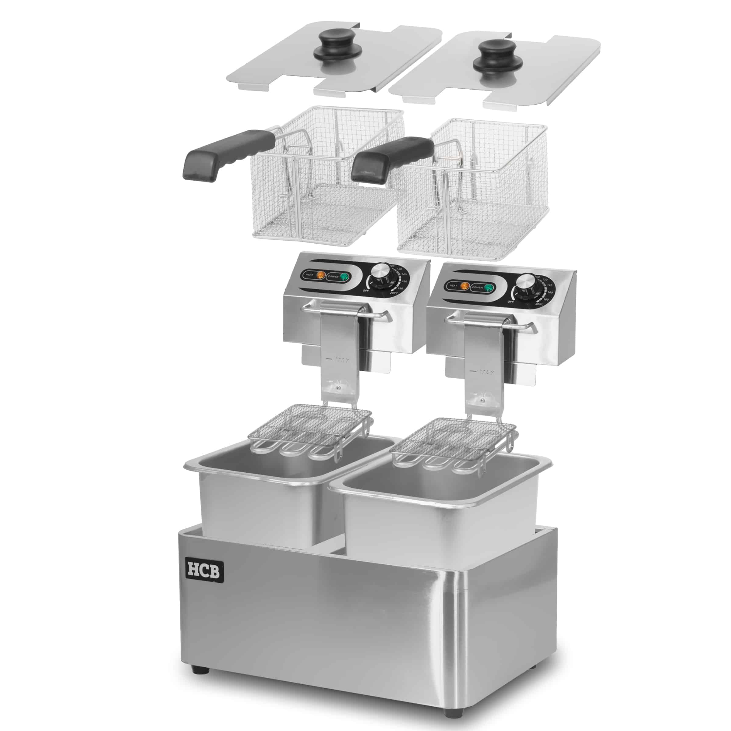HCB Dubbele friteuse - 2 x 4,5 liter - 2 x 230V - RVS - Afbeelding 8