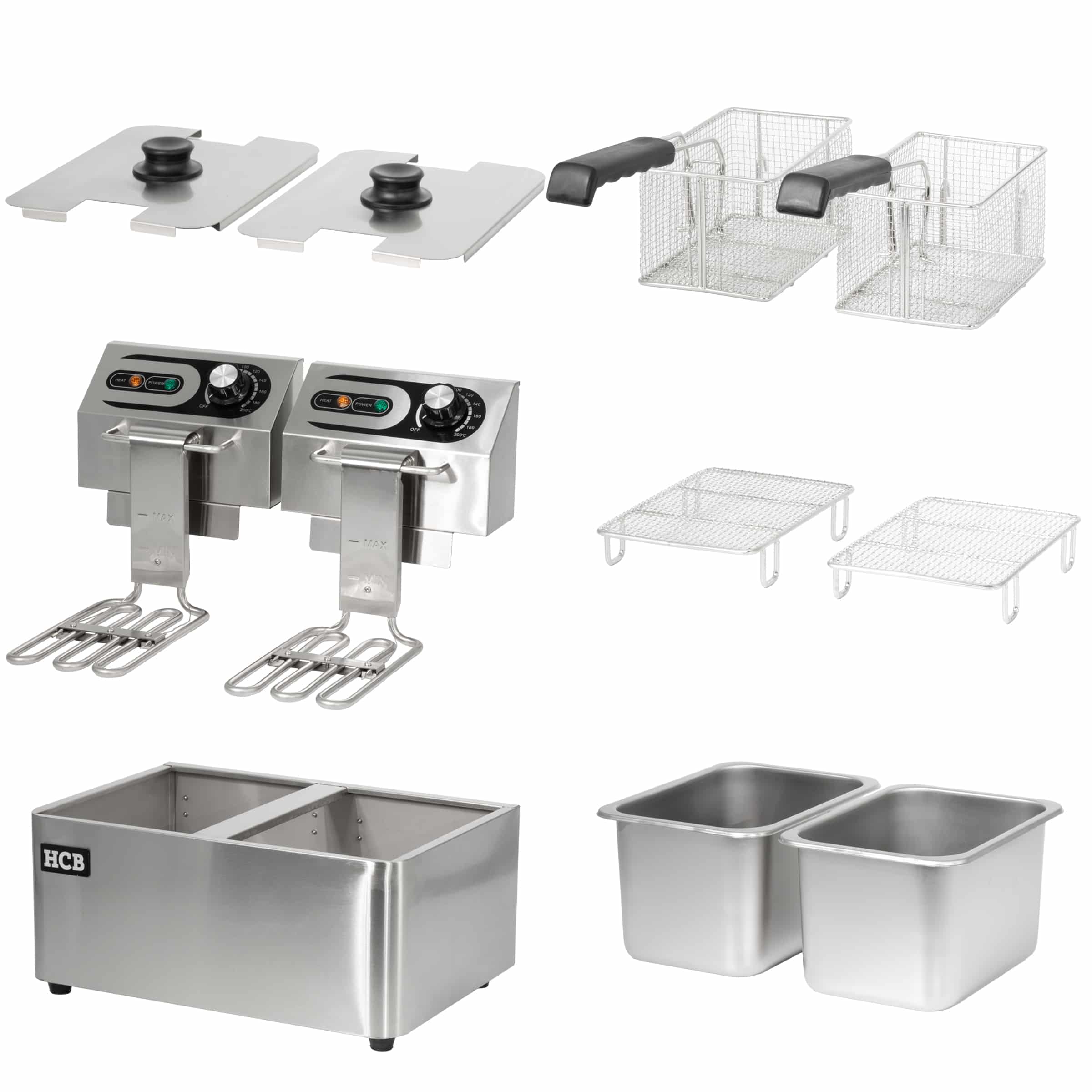 HCB Dubbele friteuse - 2 x 4,5 liter - 2 x 230V - RVS - Afbeelding 7