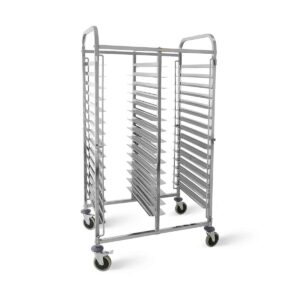 HCB Dubbele regaalwagen - 30 x 60/40 cm - RVS