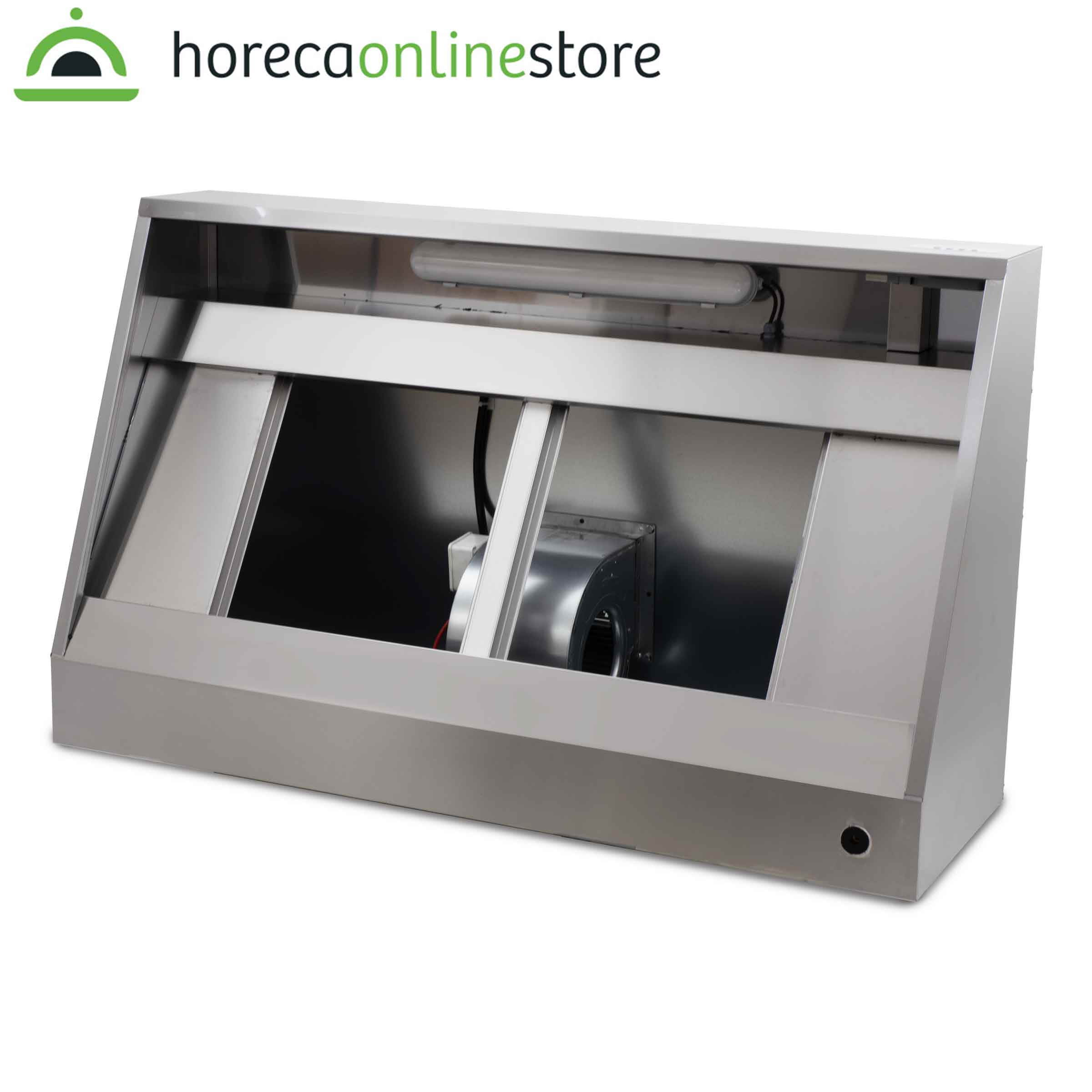 HCB Afzuigkap - schuin model - met motor - 160 cm - 230V - RVS - Afbeelding 2