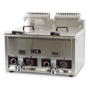 HCB Dubbele friteuse - 2 x 21 liter - propaan - RVS