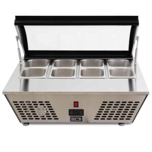 HCB Opzet koelvitrine - 8 x 1/6 GN - 67 liter - 230V - RVS