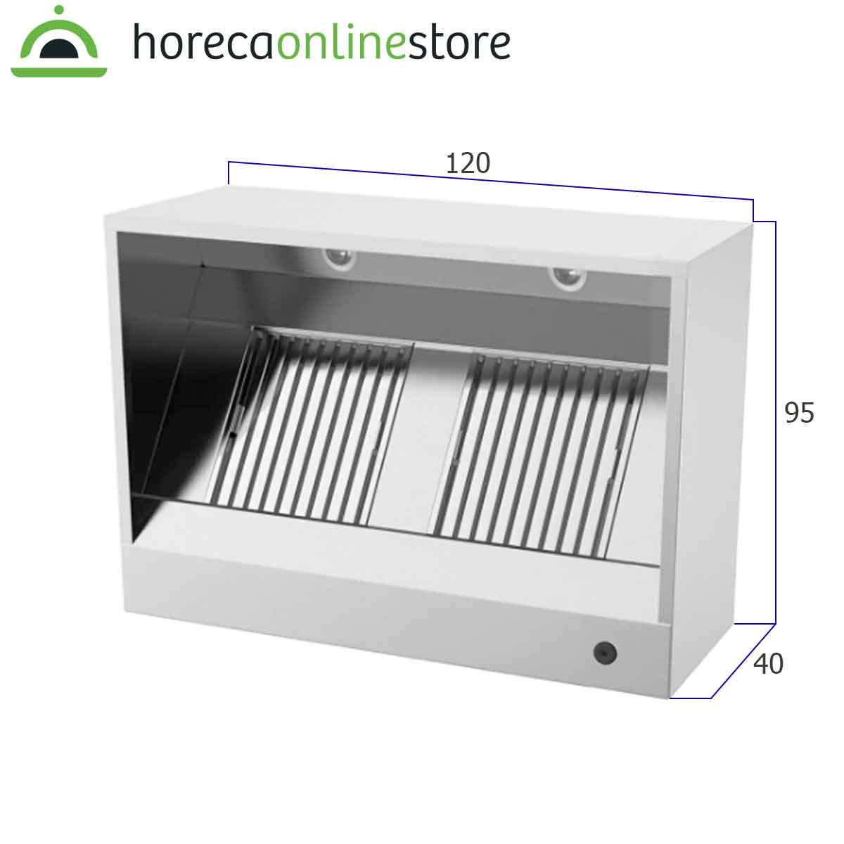 HCB Afzuigkap - doos model - 120 cm - RVS - Afbeelding 2