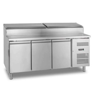 HCB Basic-line Koelwerkbank met saladière - 3 deuren - 179,5 cm - 230V - RVS