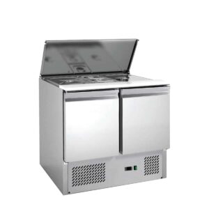 HCB Basic-line Saladette koelwerkbank - 2 deuren - 90 cm - 230V - RVS
