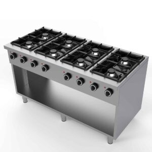 HCB Gasfornuis - 8 pitten - 146 cm - 48 kW - RVS