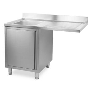 HCB Spoeltafel - spoelbak links - klapdeur - 120 cm - RVS