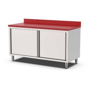 HCB Werkkast - snijtafel - schuifdeuren - 200 cm - RVS - Polyethylene
