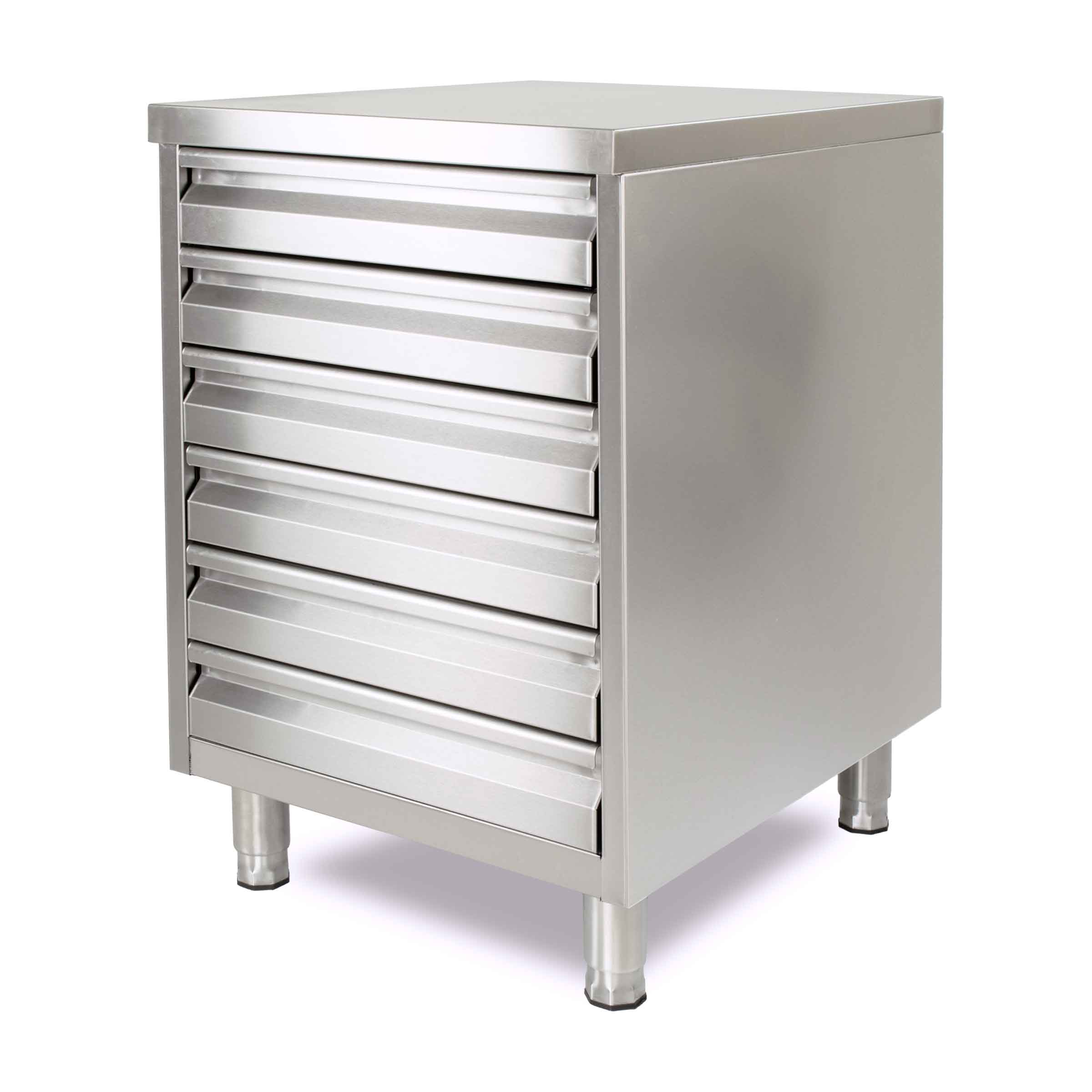 HCB Werkkast - 6 lades - 60 cm - RVS