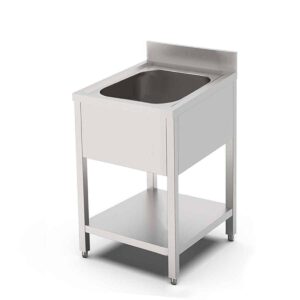 HCB Spoeltafel - enkele spoelbak - 70 cm - RVS