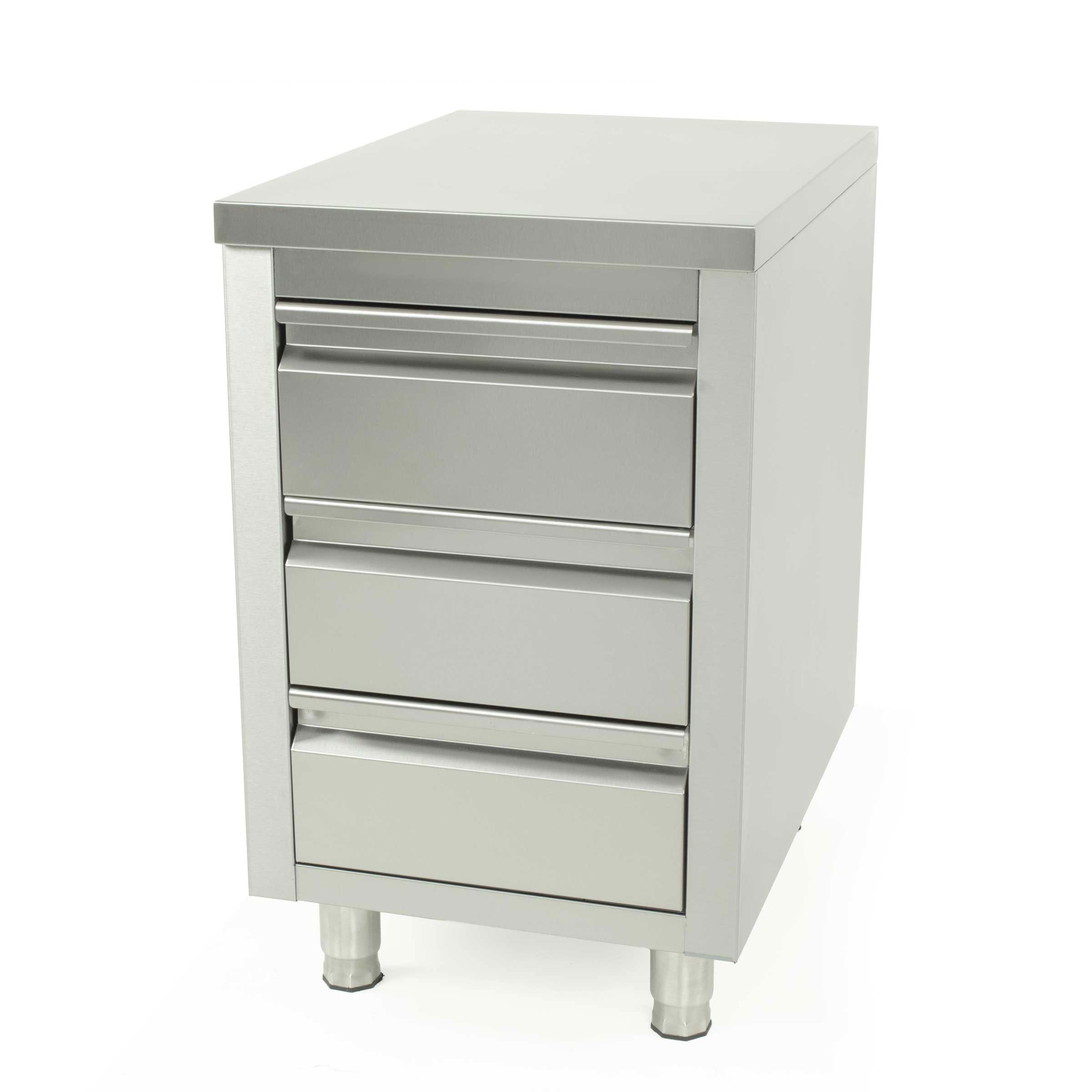 HCB Werkkast - 3 Lades - 50 cm - RVS