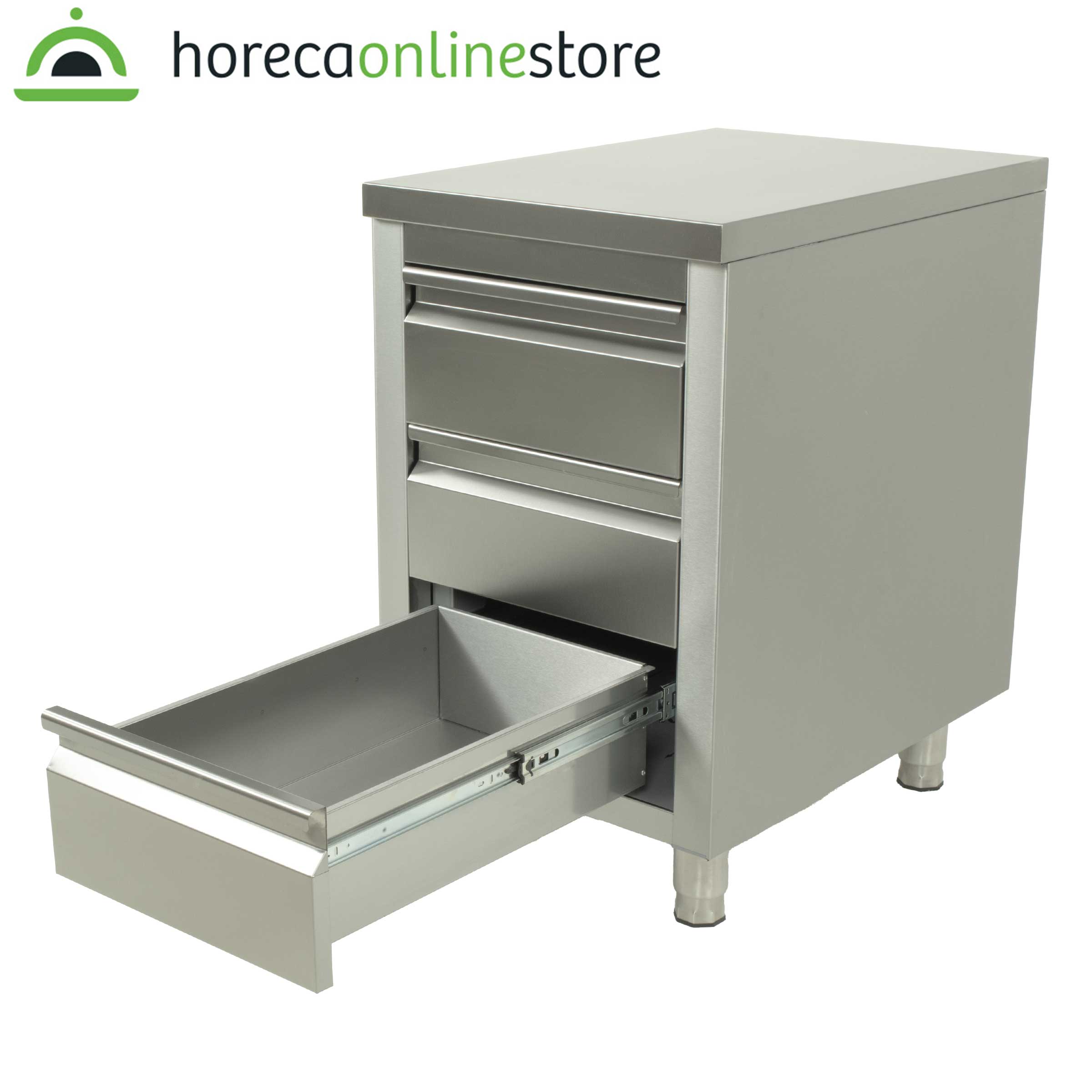 HCB Werkkast - 3 Lades - 50 cm - RVS - Afbeelding 2