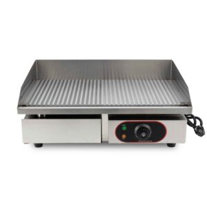 HCB Bakplaat - geribbeld - 55 cm - 230V - RVS