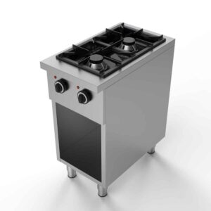 HCB Gasfornuis - 2 pitten - 40 cm - 12 kW - RVS