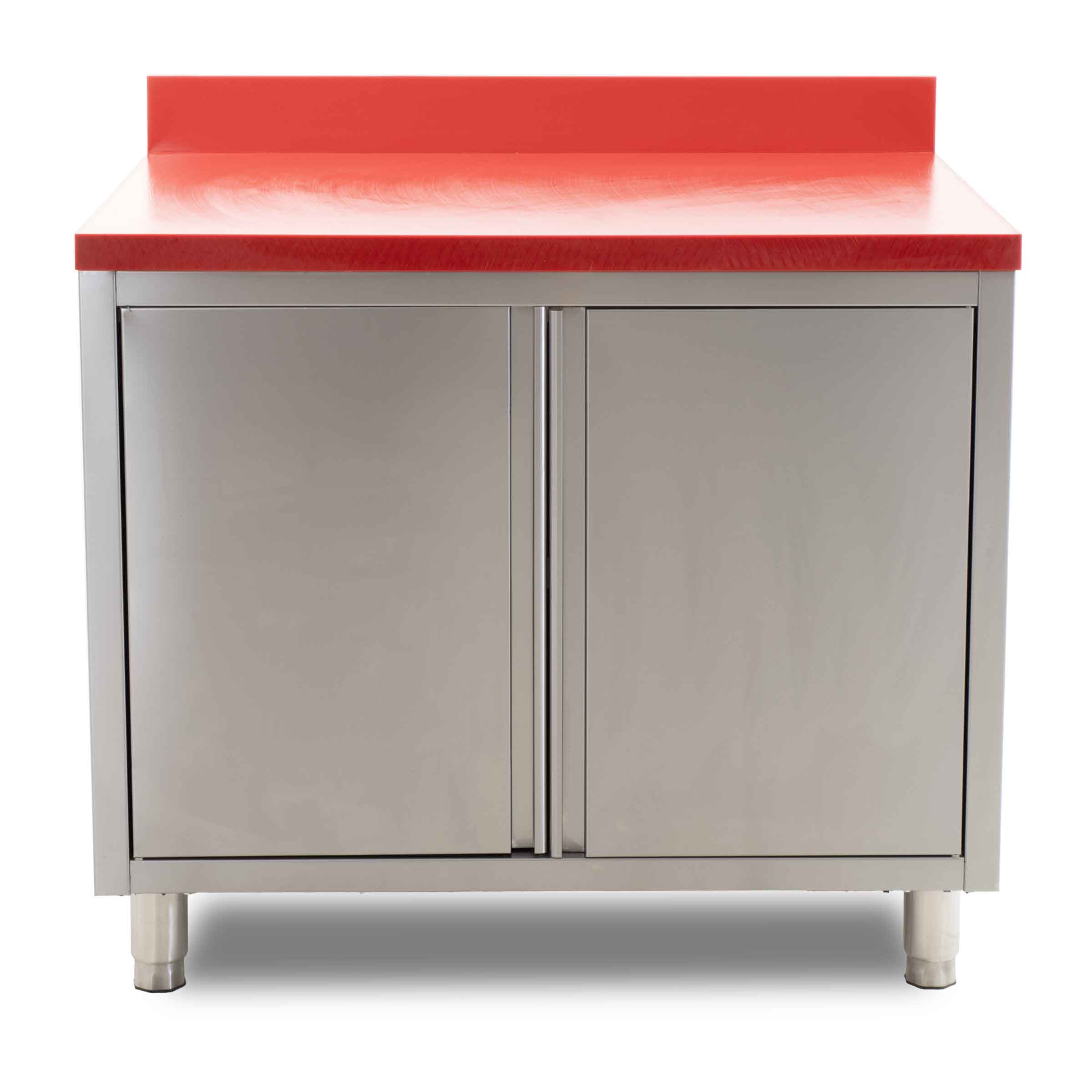 HCB Werkkast - snijtafel - klapdeuren - 100 cm - RVS - Polyethylene - Afbeelding 2