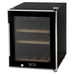 HCB Luxe wijnkoelkast - 12 flessen - enkele zone - zwart - 230V