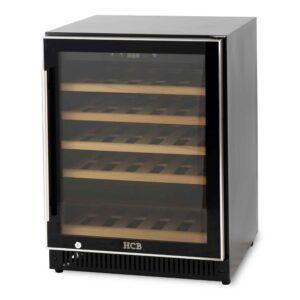HCB Luxe wijnkoelkast - 51 flessen - enkele zone - zwart - 230V