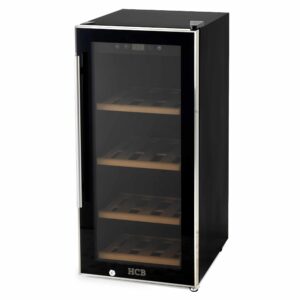 HCB Luxe wijnkoelkast - 28 flessen - enkele zone - zwart - 230V