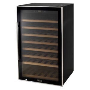HCB Luxe wijnkoelkast - 75 flessen - enkele zone - zwart - 230V