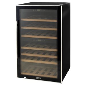 HCB Luxe wijnkoelkast - 66 flessen - dubbele zone - zwart - 230V