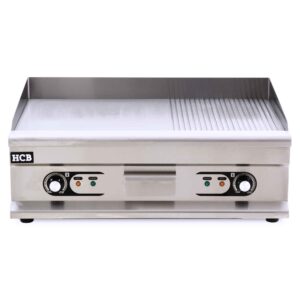 HCB Bakplaat 1/2 geribbeld - 75 cm - 400V - RVS