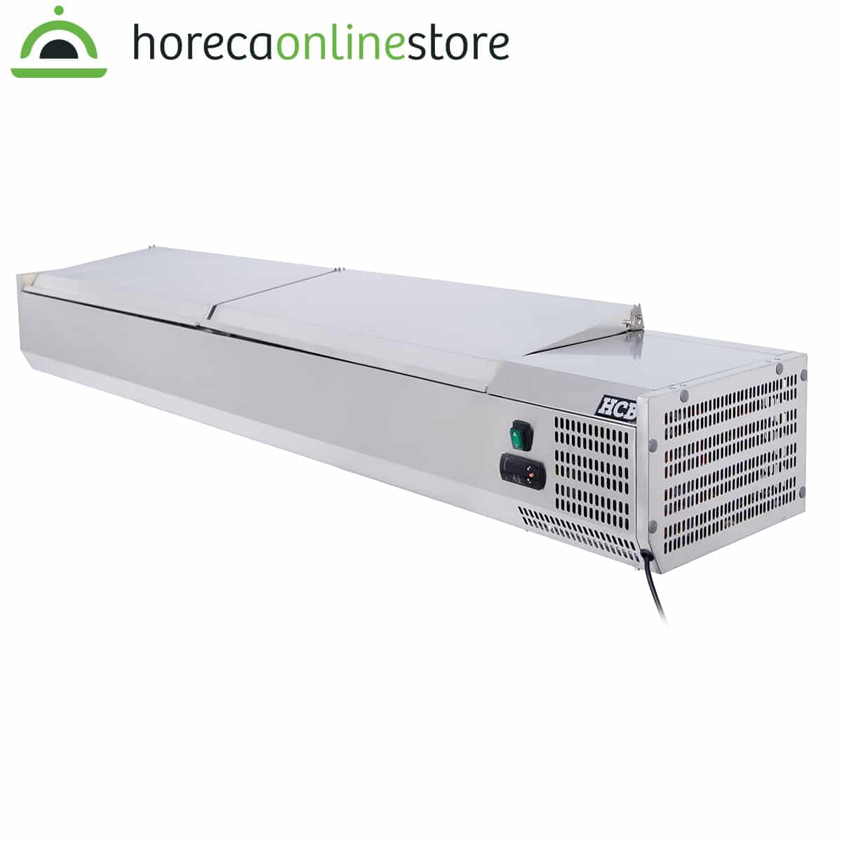 HCB Opzetkoelvitrine - Saladière met klep - 8 x 1/3 GN - 160 cm - RVS - Afbeelding 3