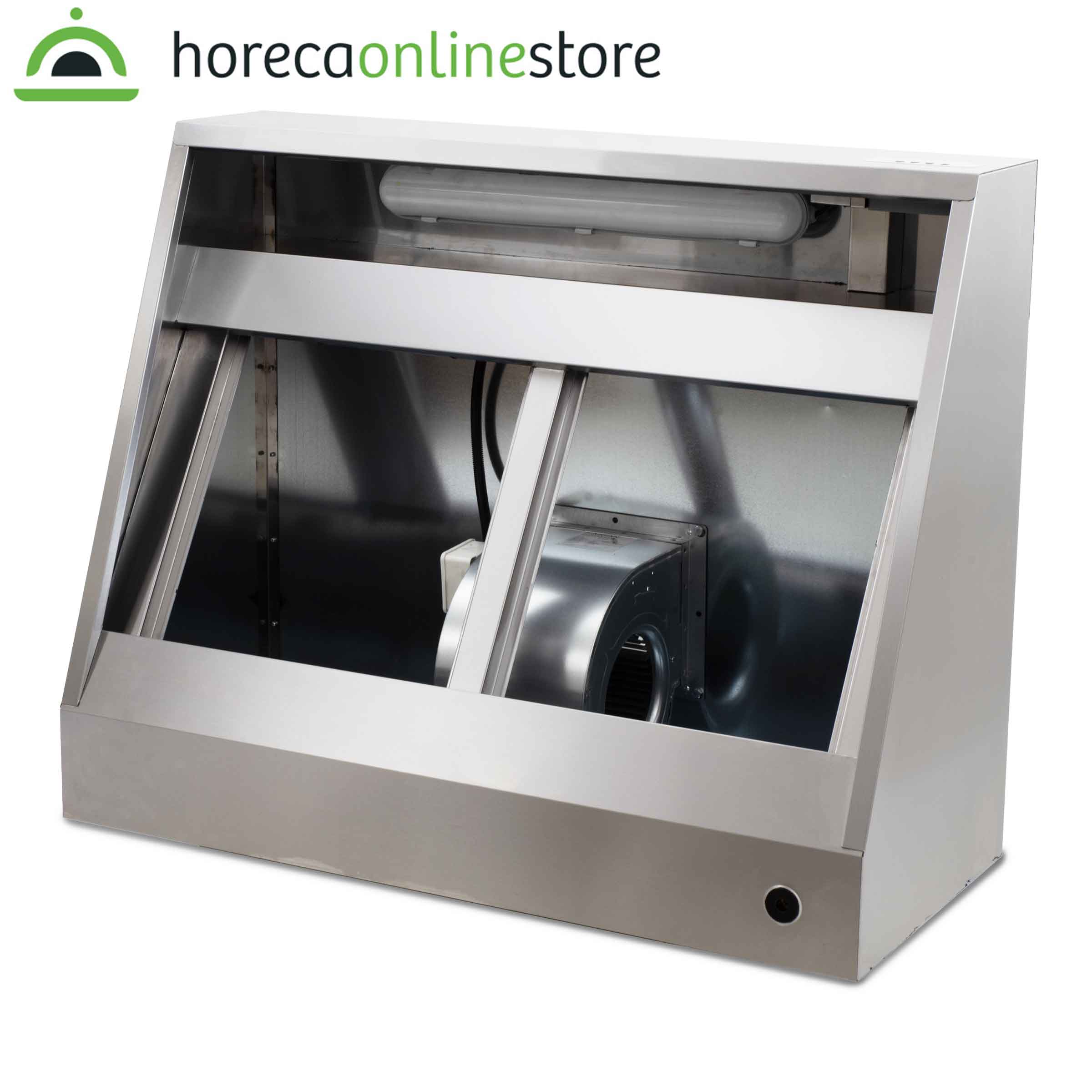 HCB Afzuigkap - schuin model - met motor - 120 cm - 230V - RVS - Afbeelding 2