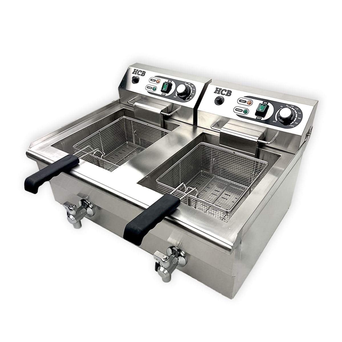 HCB Dubbele friteuse - 2 x 14 liter - 2 x 230V - RVS