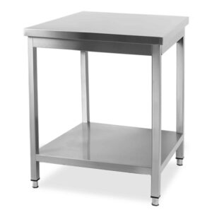HCB Basic-line Werktafel - met onderschap - 70 x 70 x 85 cm - RVS