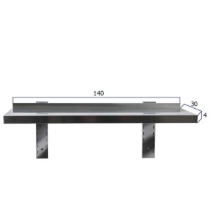 HCB Wandschap - 140 x 30 cm - RVS