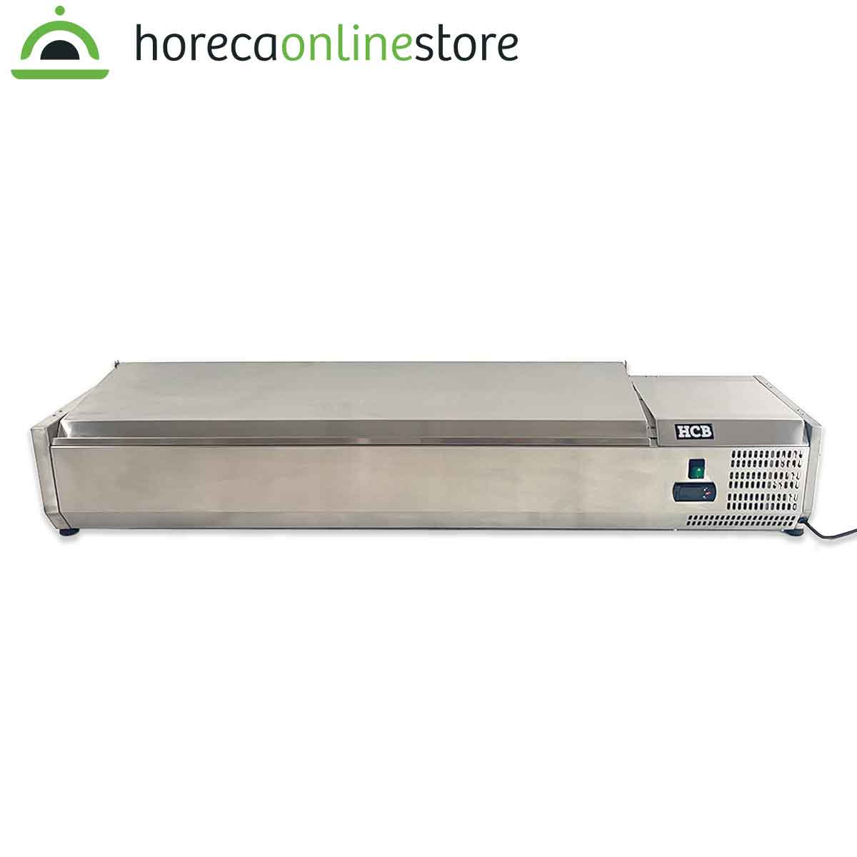 HCB Opzetkoelvitrine - Saladière met klep - 7 x 1/4 GN - 150 cm - RVS - Afbeelding 3