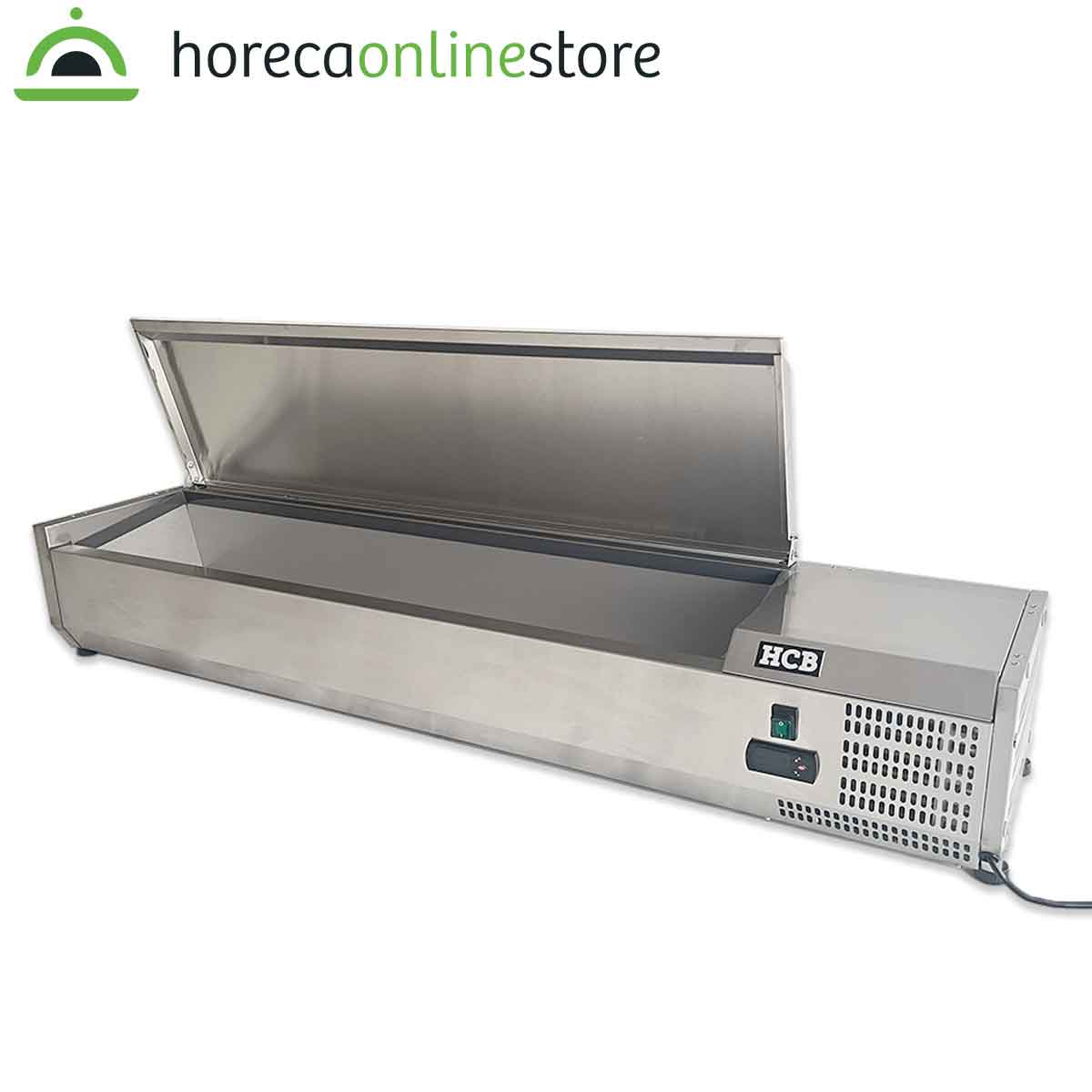 HCB Opzetkoelvitrine - Saladière met klep - 7 x 1/4 GN - 150 cm - RVS - Afbeelding 4